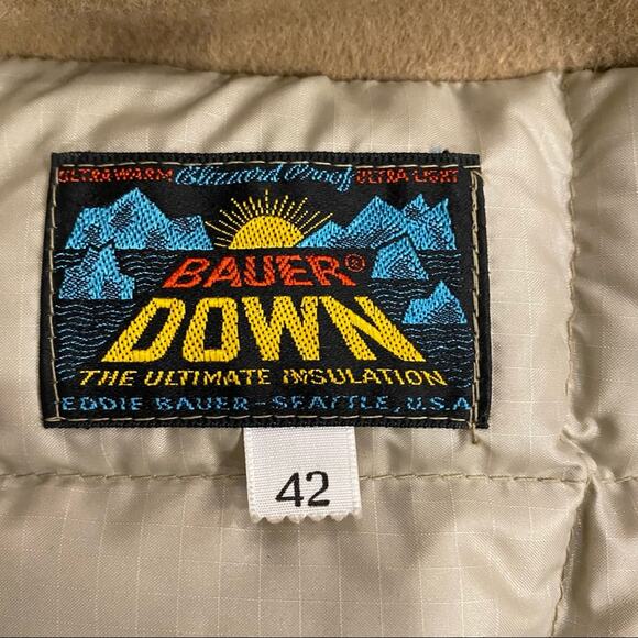 FANTASTIC Vintage Eddie Bauer Sundowner Men’s 42 Camel Wool Down-Filled Overcoat - Picture 2 of 10